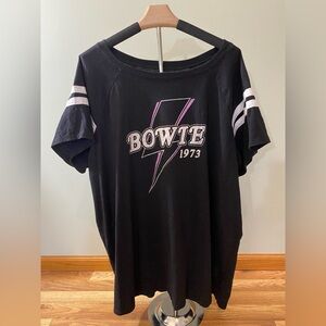 Torrid David Bowie Boat Neck Graphic Tee Shirt Size 4X